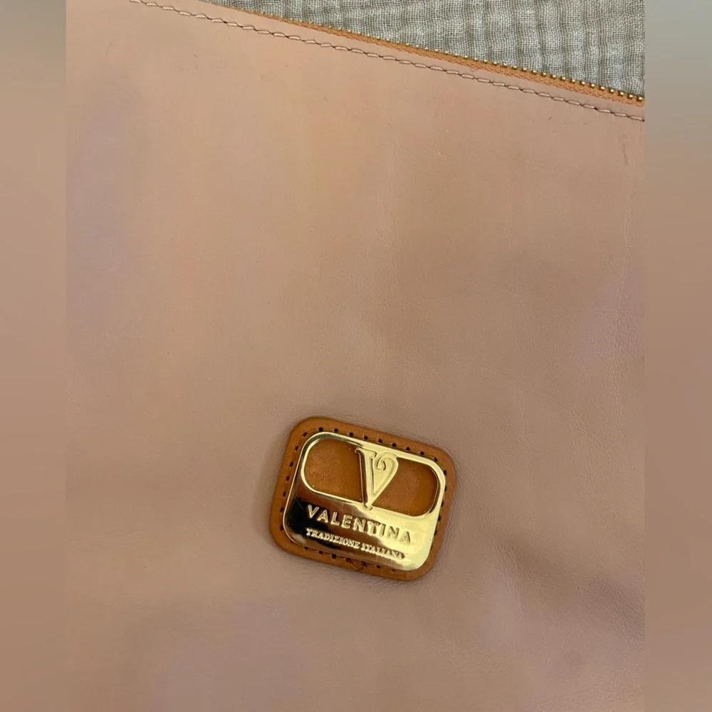 Valentina Blush Pink and Tan Crossbody Bag - Picture 2 of 5